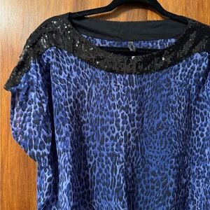 Women’s Leopard Print and Sequin Shirt